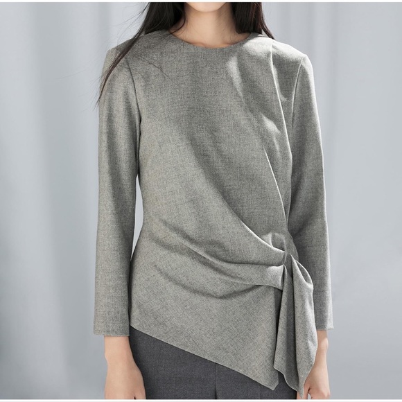 Zara Tops - ZARA WOOL BLEND RUCHE SIDE TOP
